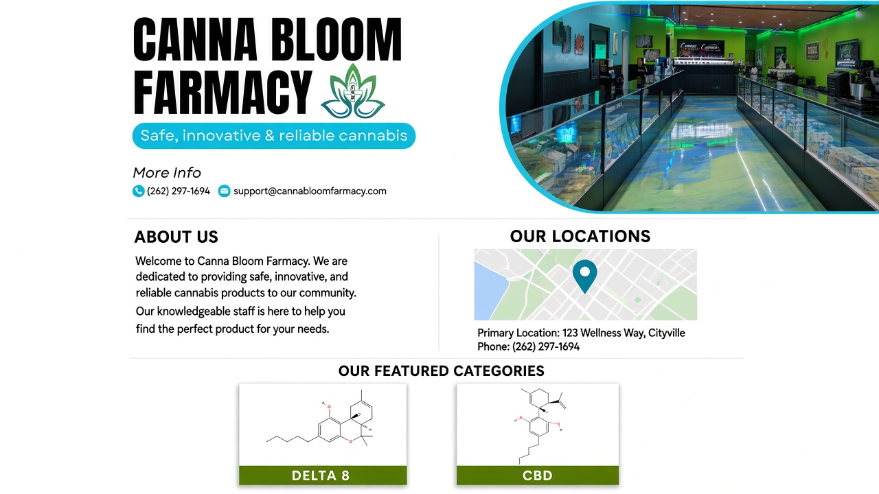 Cannabloom Farmacy about layout