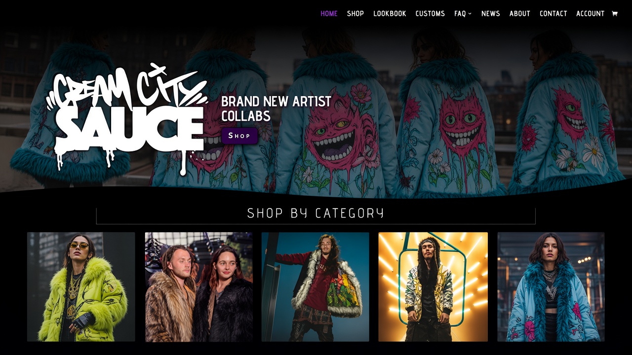 Cream City Sauce lookbook layout with custom jackets