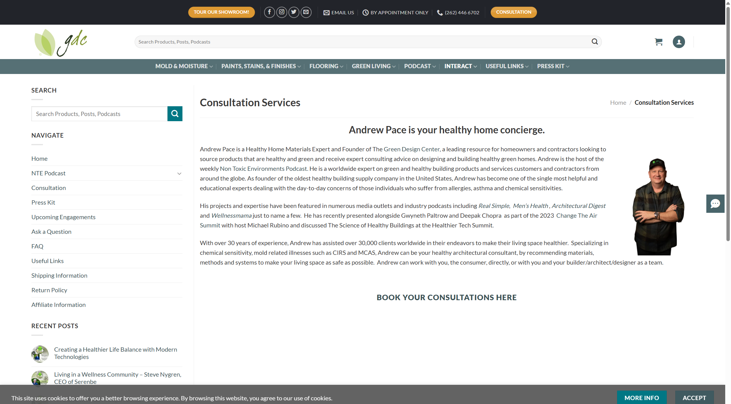 Green Design Center consultation services page