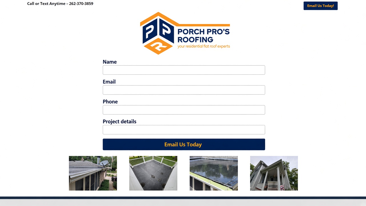 Porch Pros quote request layout