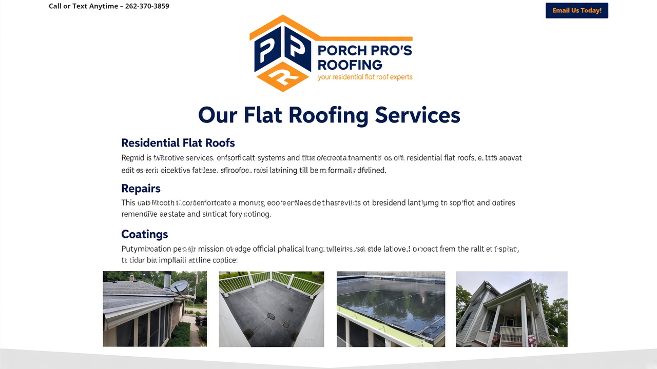 Porch Pros roofing services layout